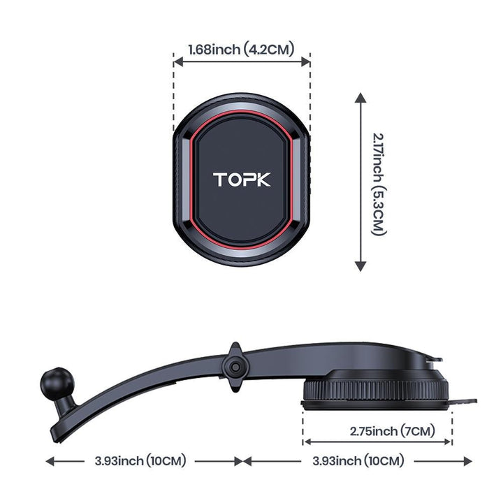 TOPK D37C Magnetic Phone Mount For Car Dashboard - TOPK Official Store