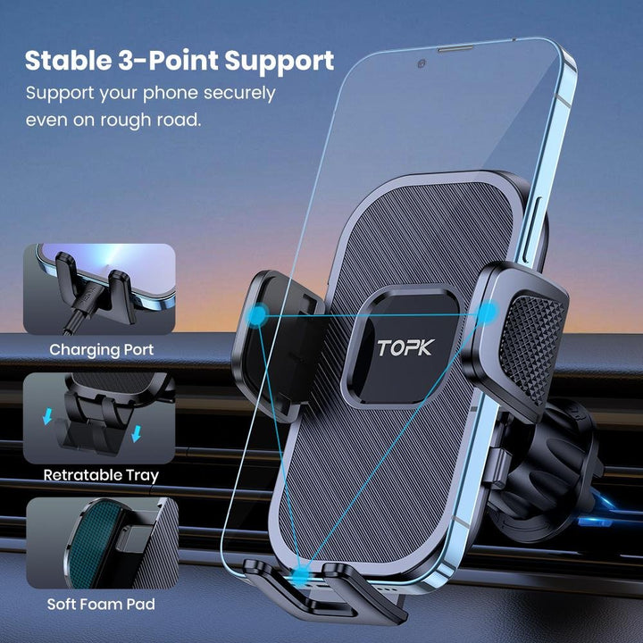 TOPK D38G Phone Mount For Car Air Vent - TOPK Official Store