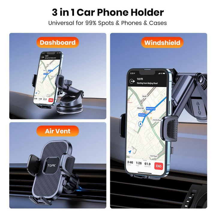 TOPK D38N Phone Mount For Car Dashboard - TOPK Official Store