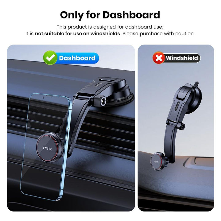 TOPK D45C Magnetic Phone Mount For Car Dashboard - TOPK Official Store